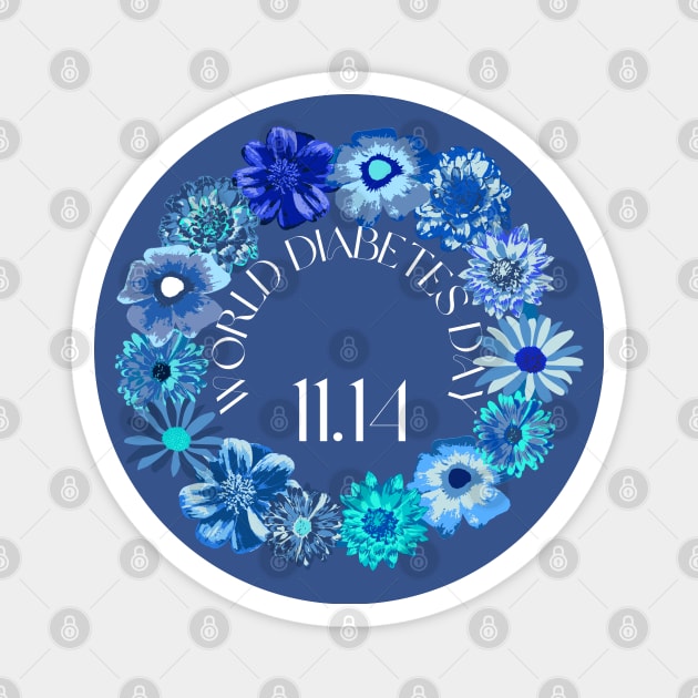 World diabetes day- Flower circle Magnet by SalxSal